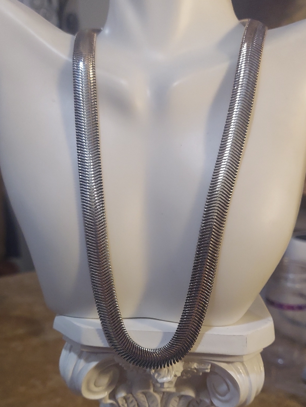 STERLING SILVER SOLID Bold Flex Snake Necklace